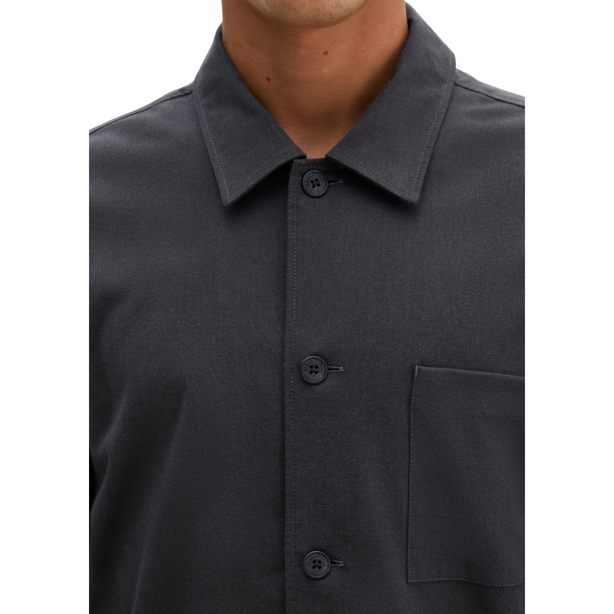 Surchemise en mélange de coton bio et de laine vierge gris, MARC O'POLO