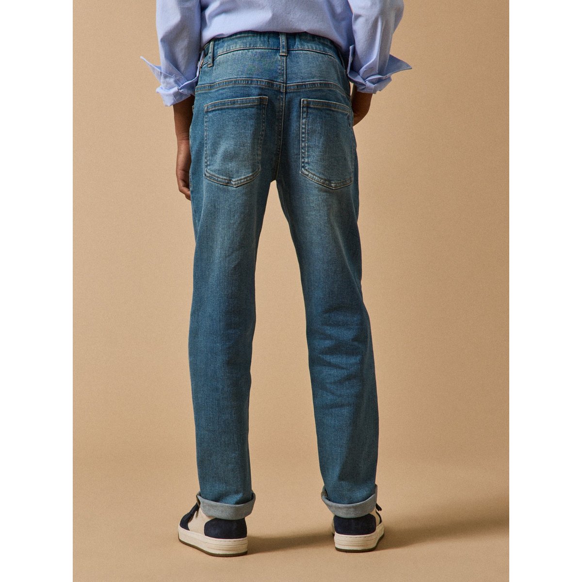 Jean droit bleu moyen uni, CYRILLUS