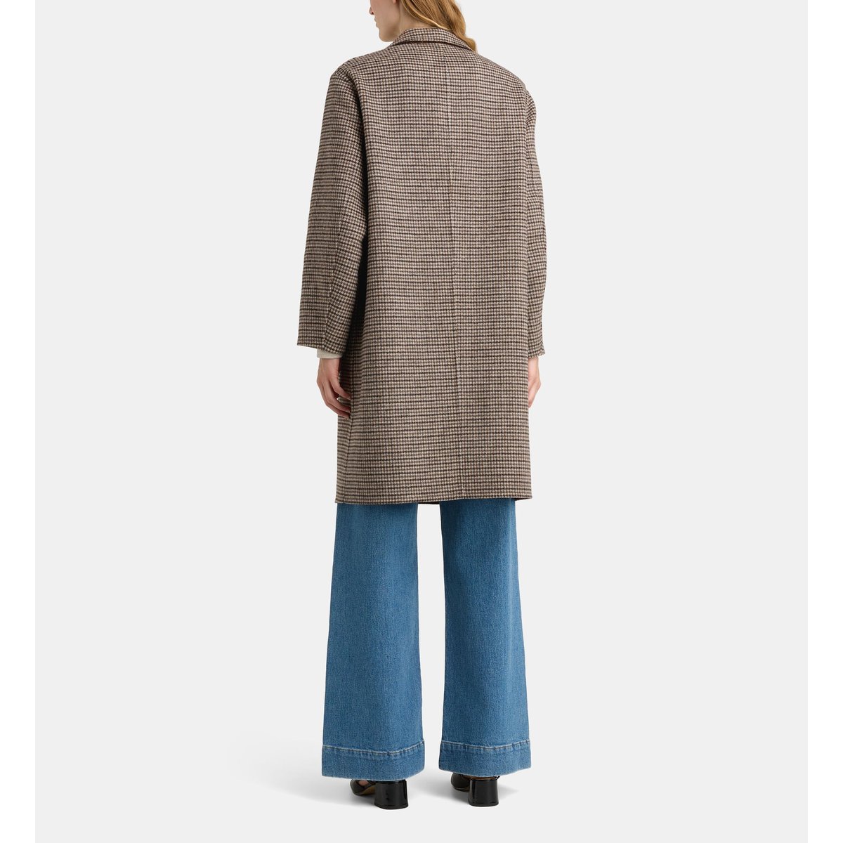 Manteau mi long réversible claudel bi chk marron, GALERIES LAFAYETTE