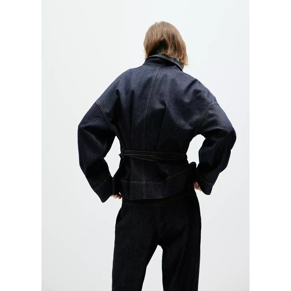 Trench denim ceinture bleu, MANGO