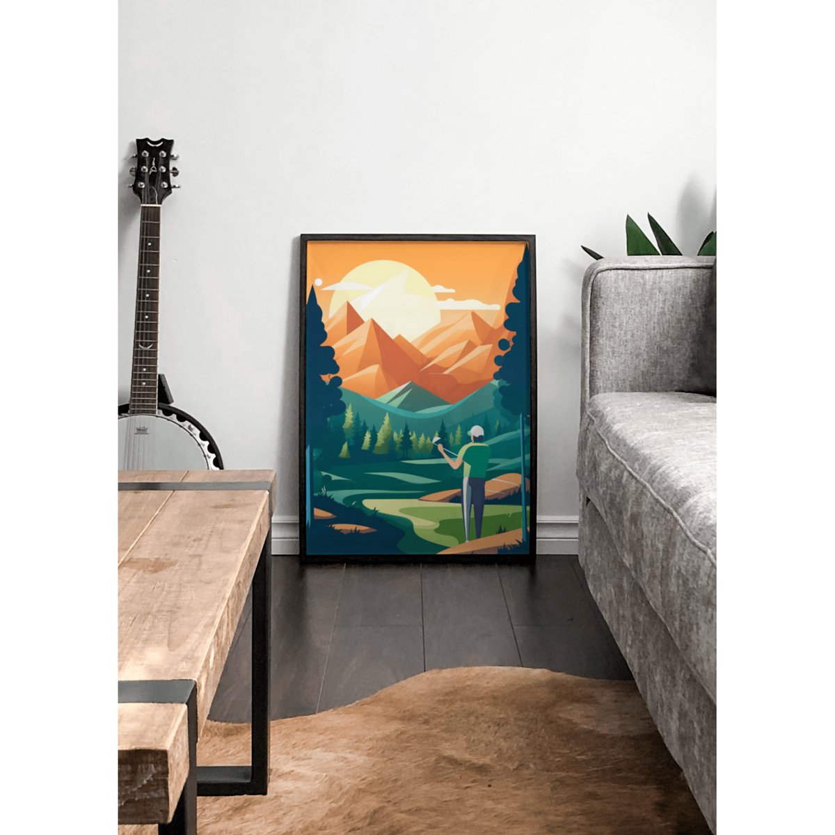 Affiche Illustration Golf blanc, L'AFFICHERIE