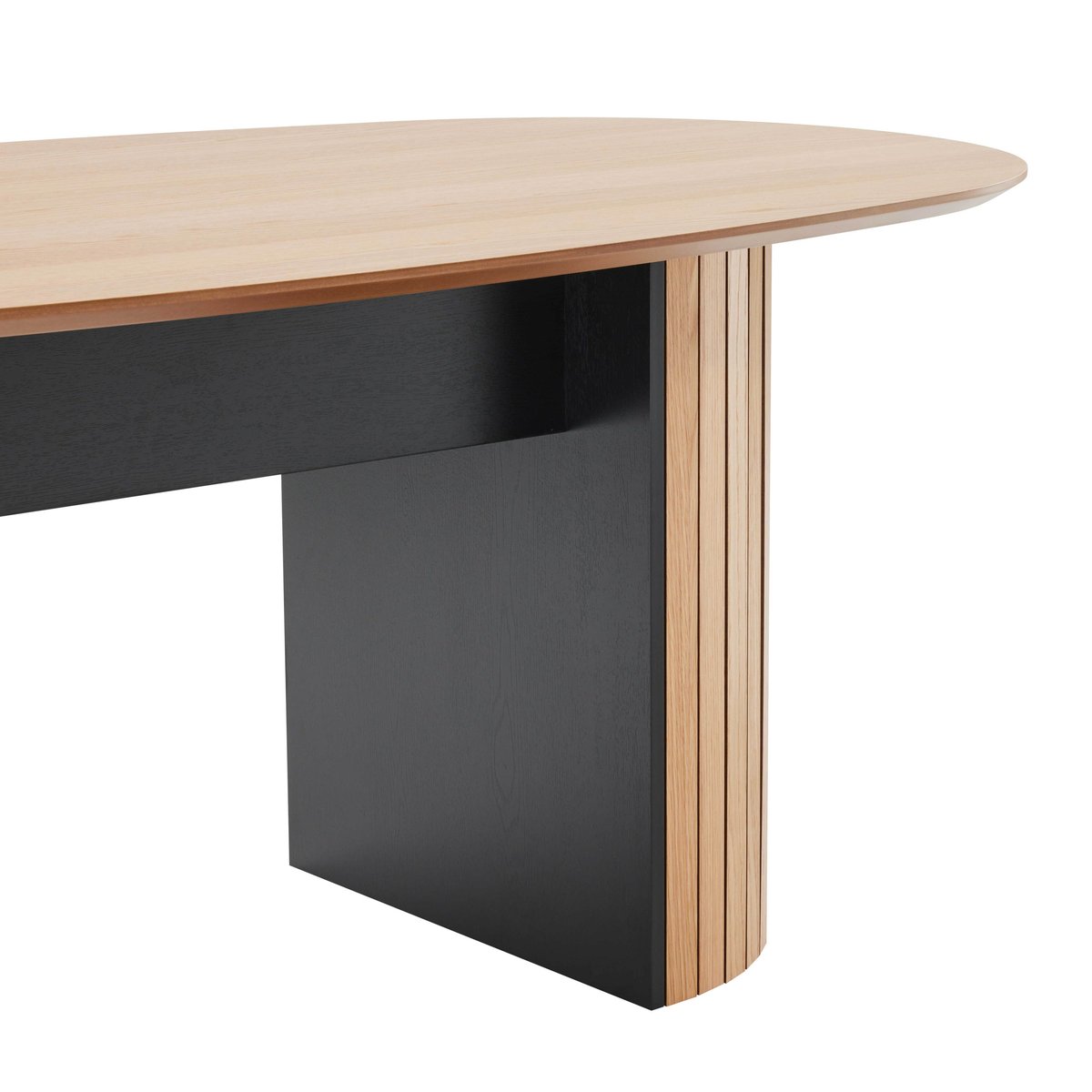 Table à manger avec plateau en mfd plaqué chêne 10 personnes, NAYA bois, OVIALA