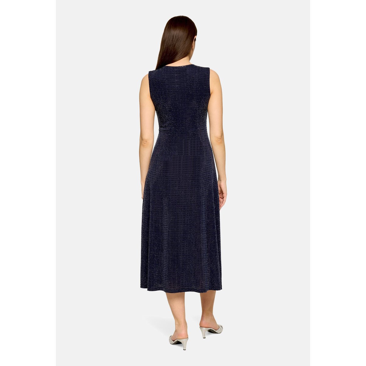 Robe de cocktail au look scintillant bleu foncé/gris, VERA MONT