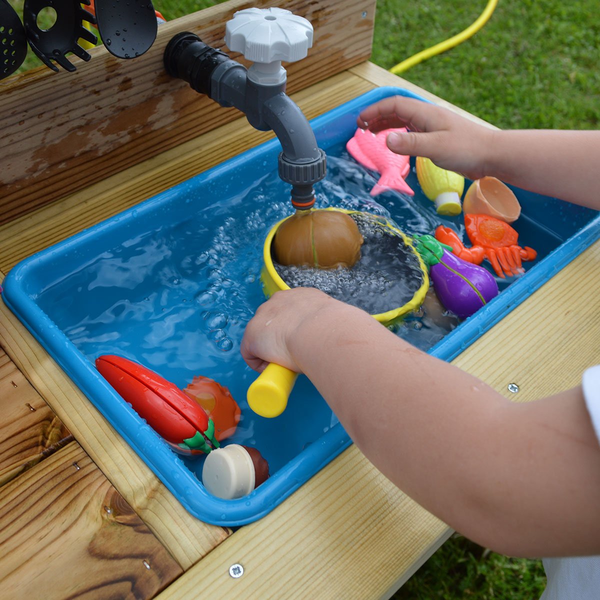 Cuisine de jardin en bois pour enfant - intérieure et extérieure marron, KANGUI