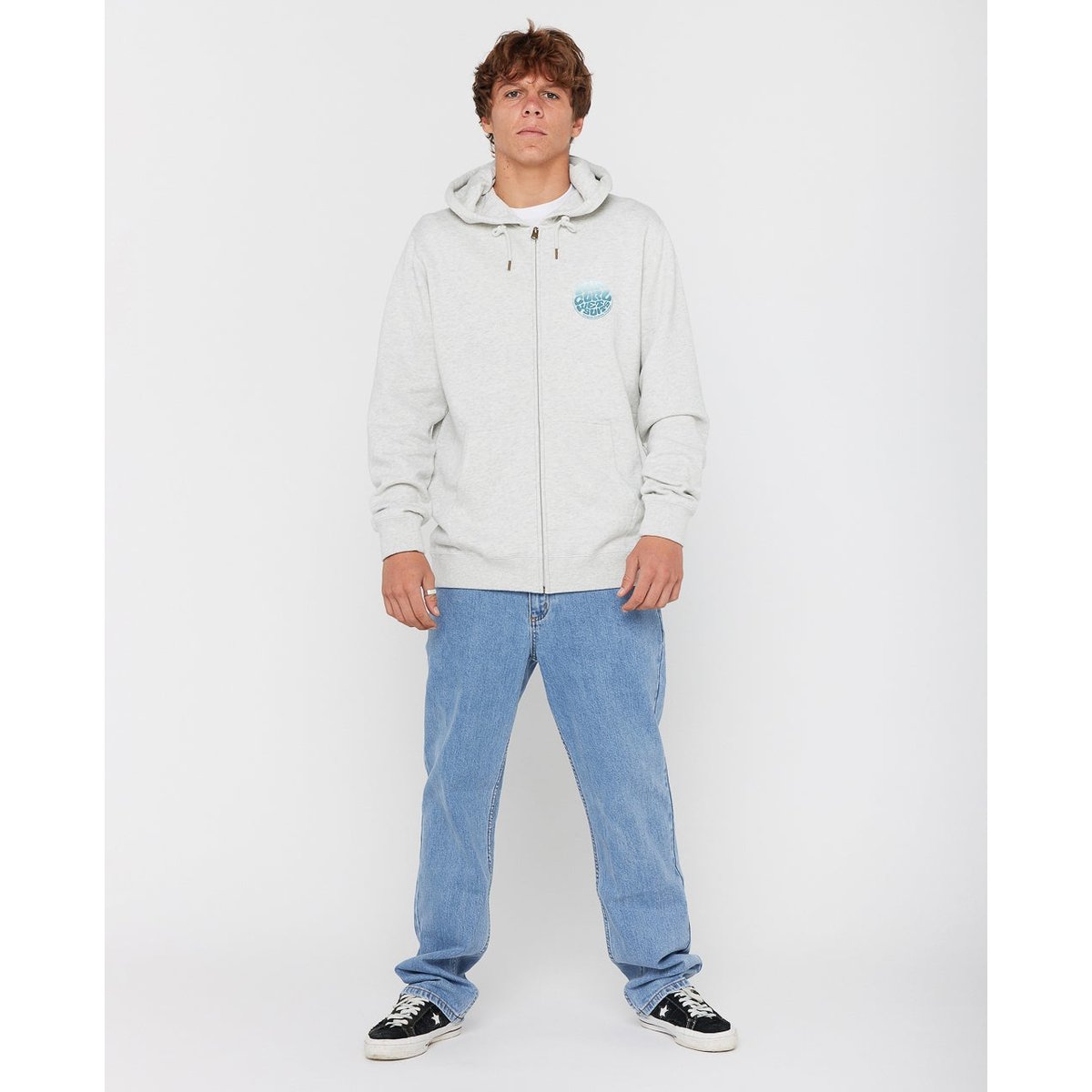Sweat zippé WETTIE PASSAGE ICON gris chiné, RIP CURL