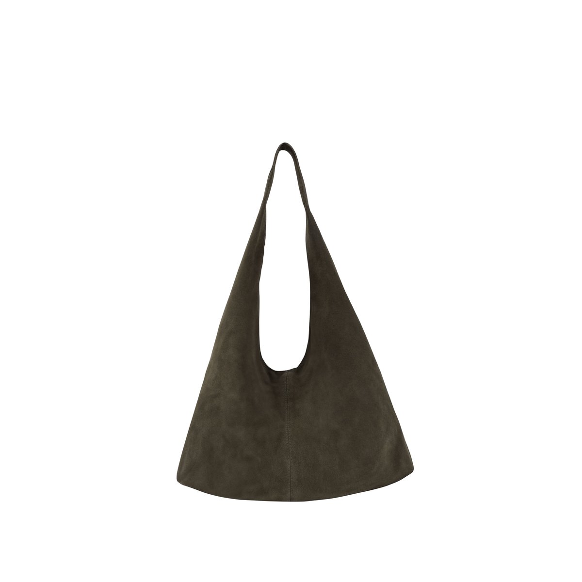 Sac à main cuir velours HOBO vert kaki, IKKS