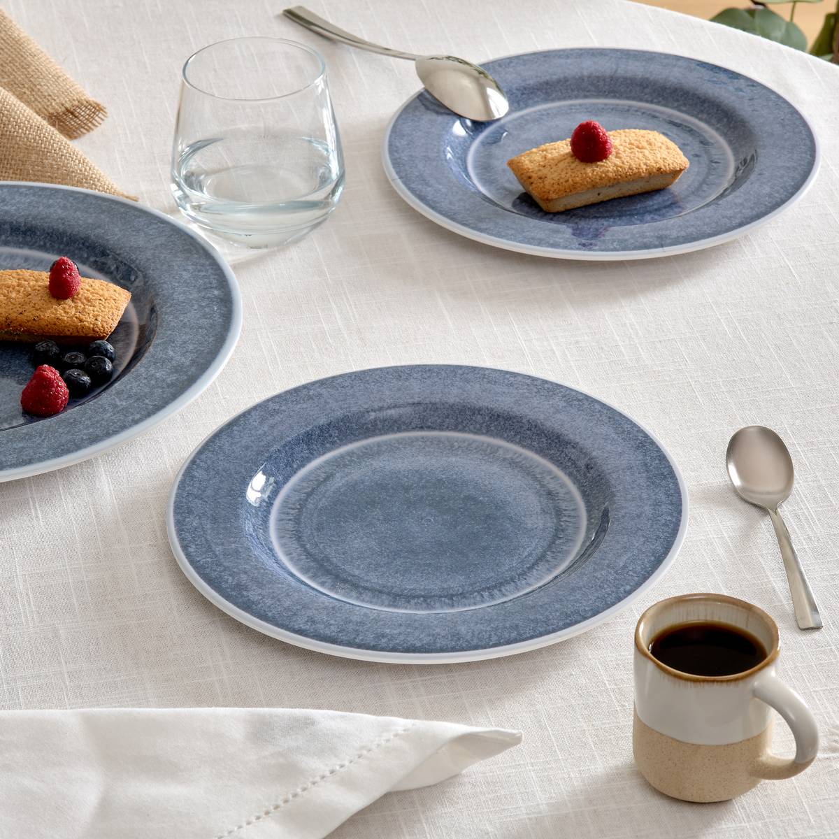 Assiette dessert D23cm CLARA bleu, ATMOSPHERA