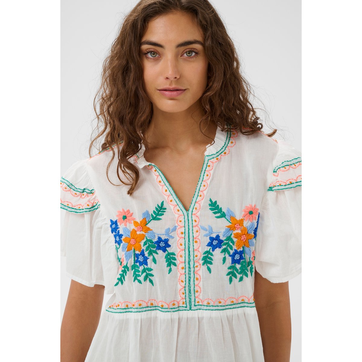 Blouse à manches courtes blanc spring gardenia, CULTURE