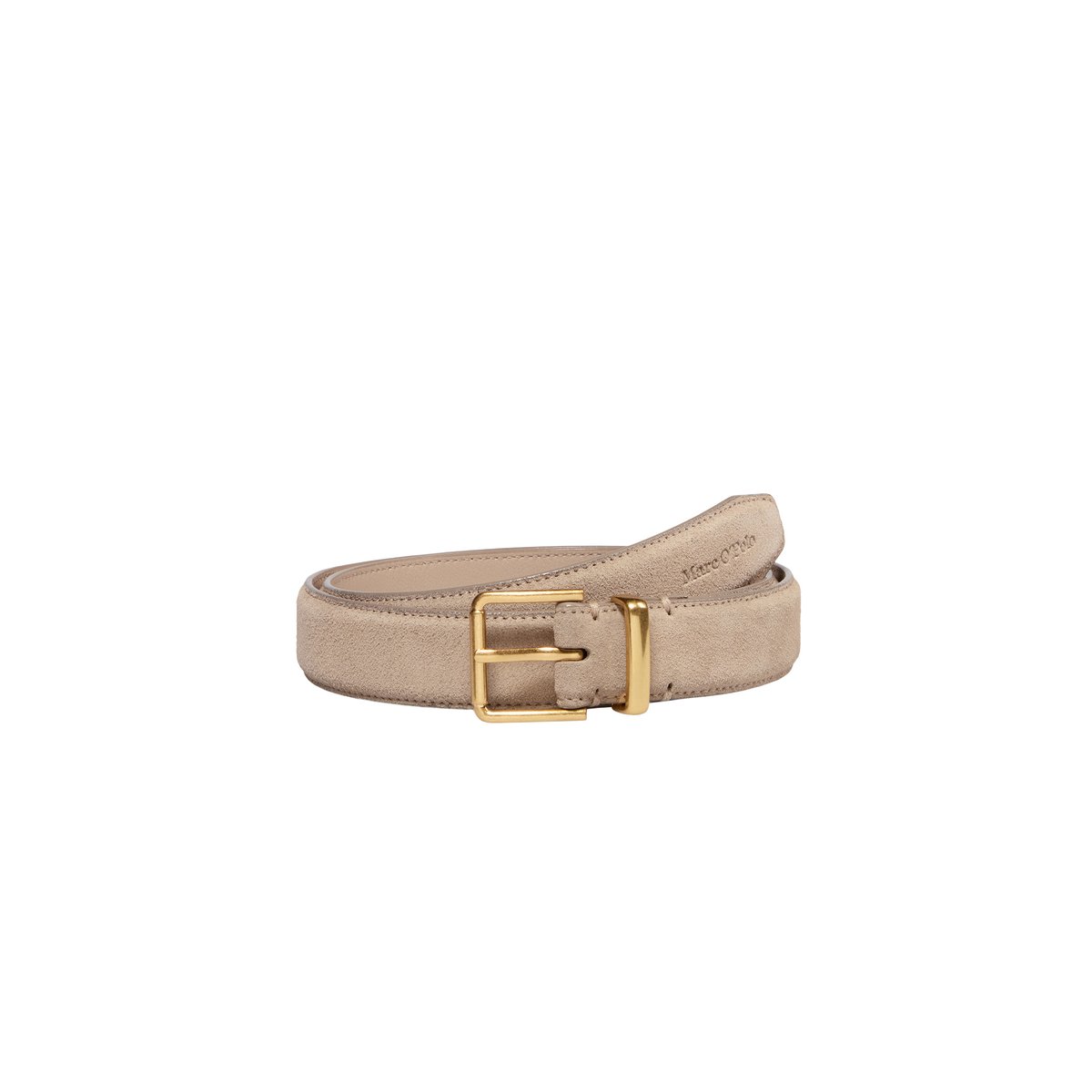 Ceinture en cuir velours doux marron clair, MARC O'POLO