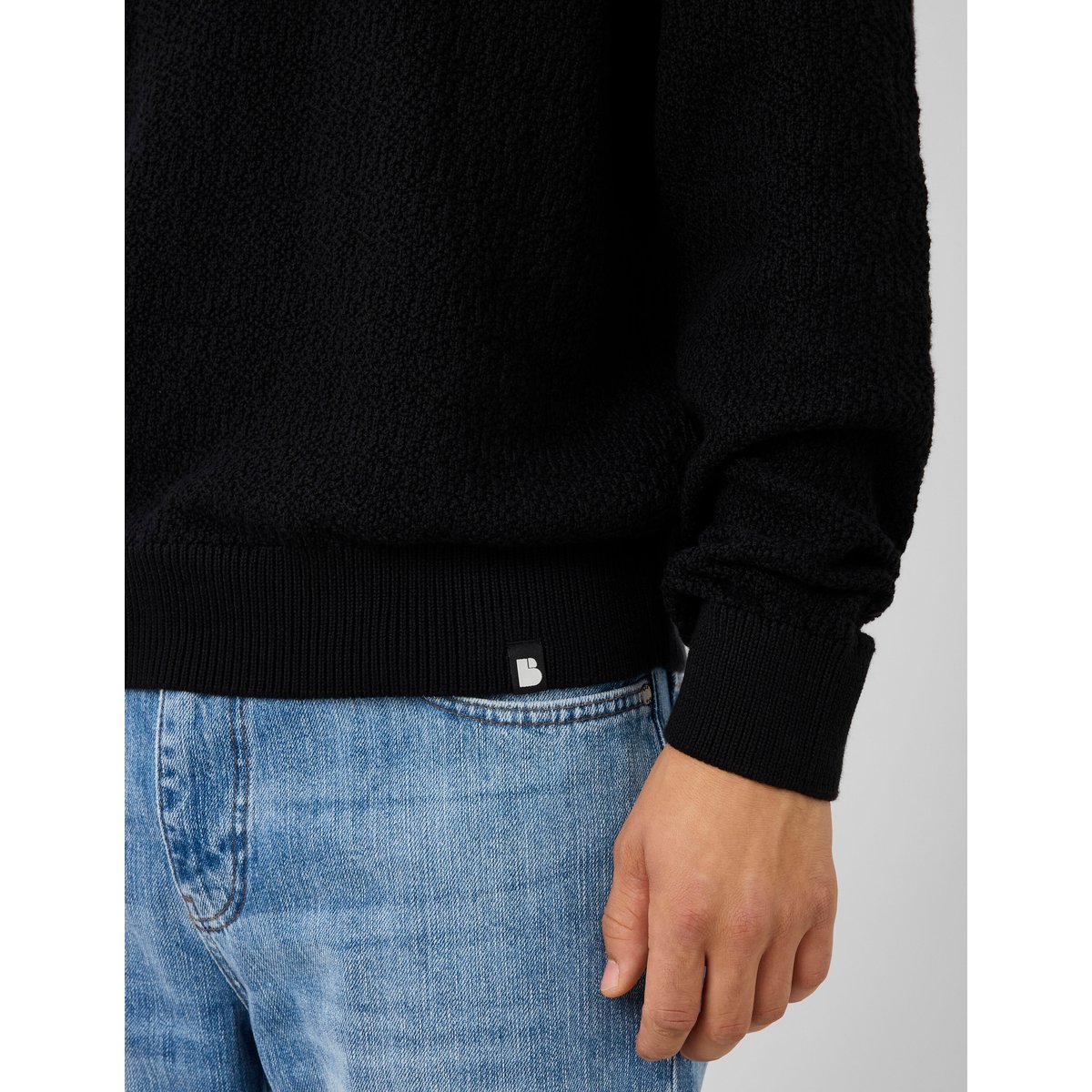 Pull maille fantaisie noir, BZB