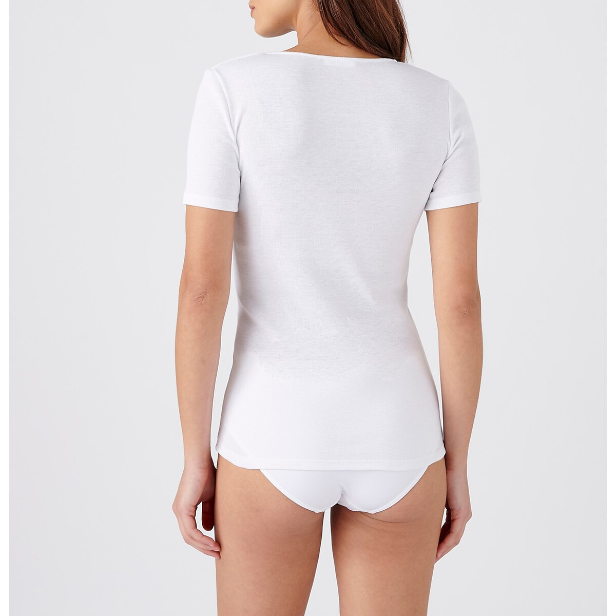 Geripptes Shirt Thermolactyl, Wärmestufe 3 weiss, DAMART