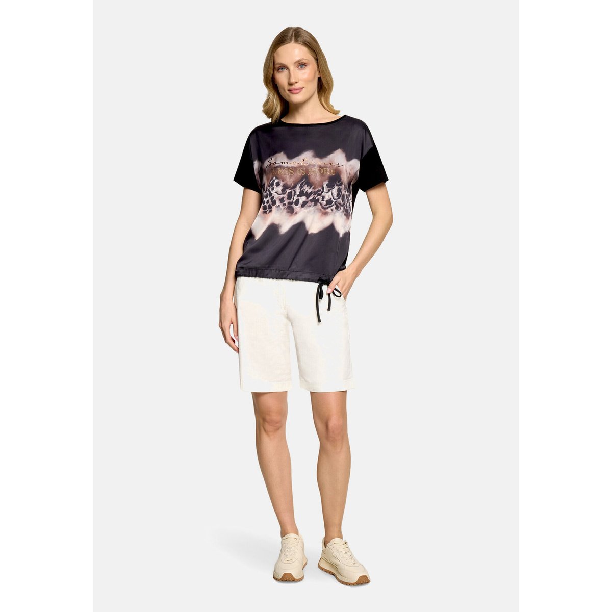 T-shirt façon blouse à impression patch black/brown, BETTY BARCLAY