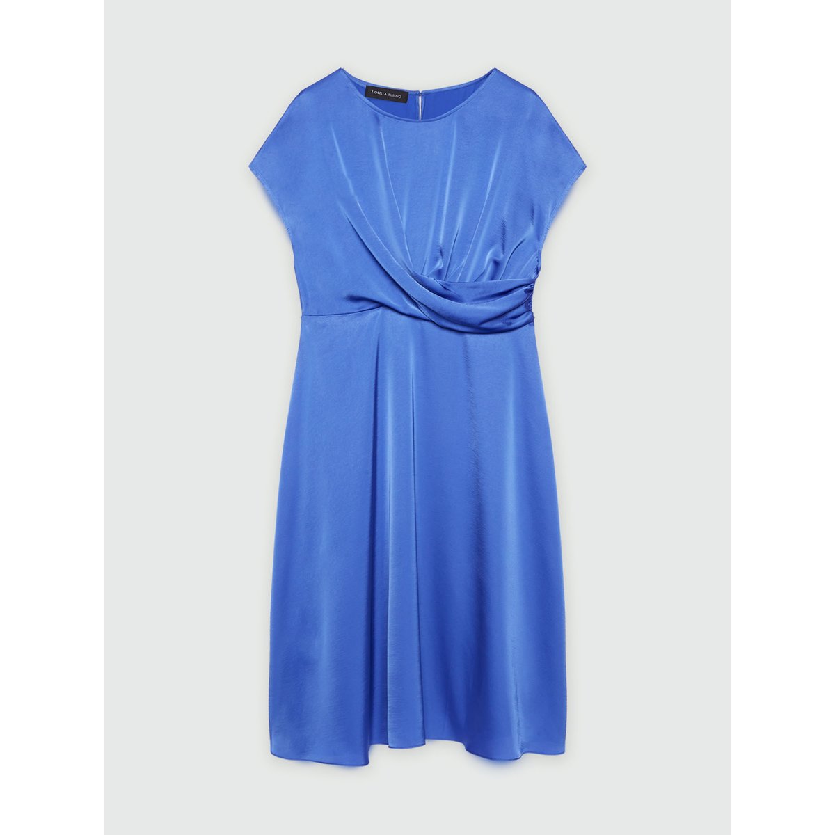 Robe en satin avec drapé bleu, FIORELLA RUBINO
