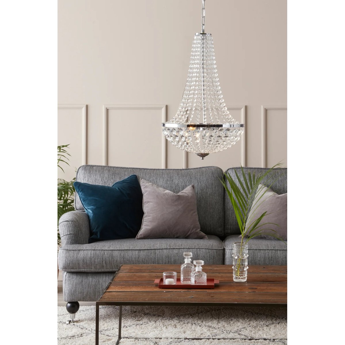 Lustre en cristal GRANSO argent, MARKSLOJD