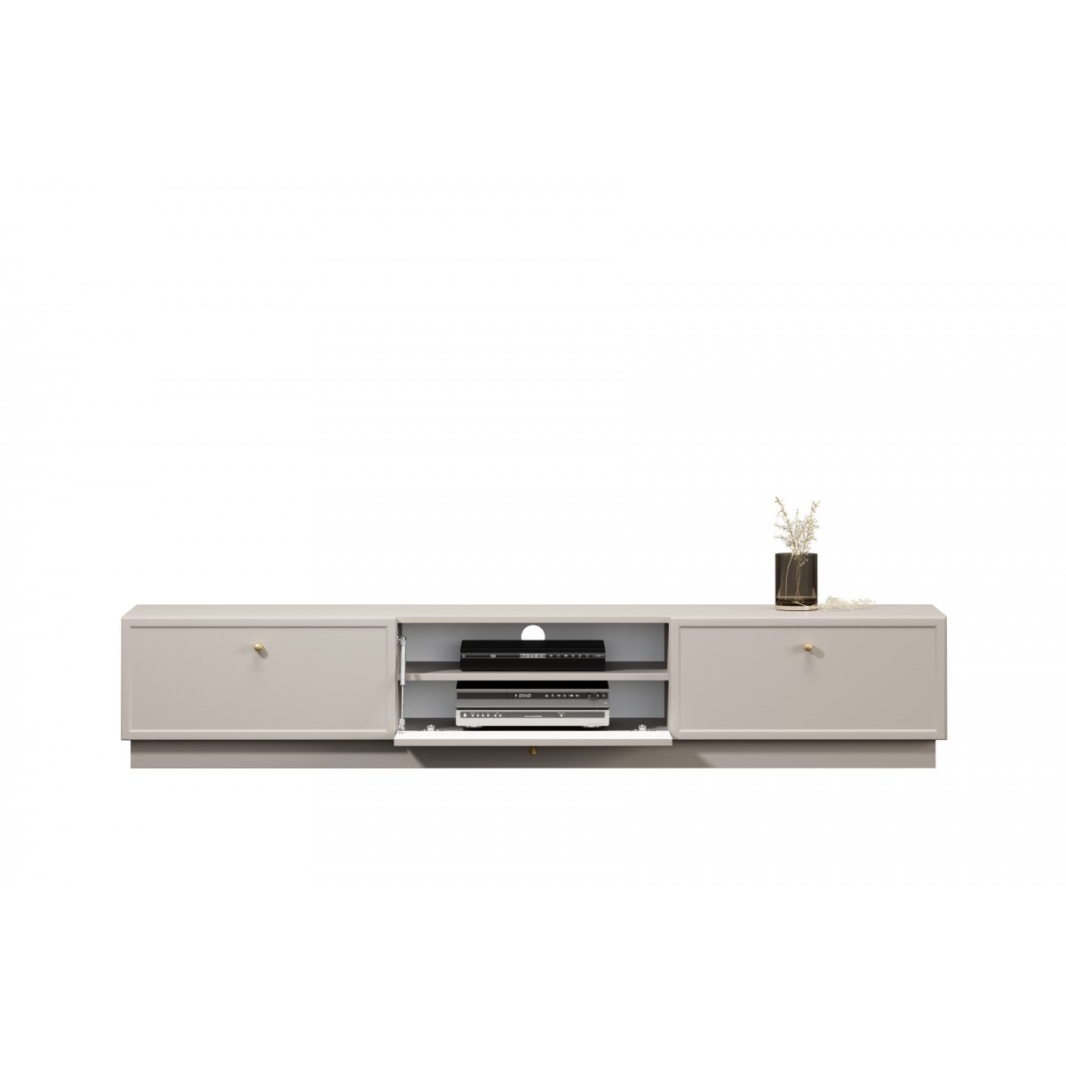 Meuble TV 200 cm panneaux de particules, LORINA beige, BOBOCHIC