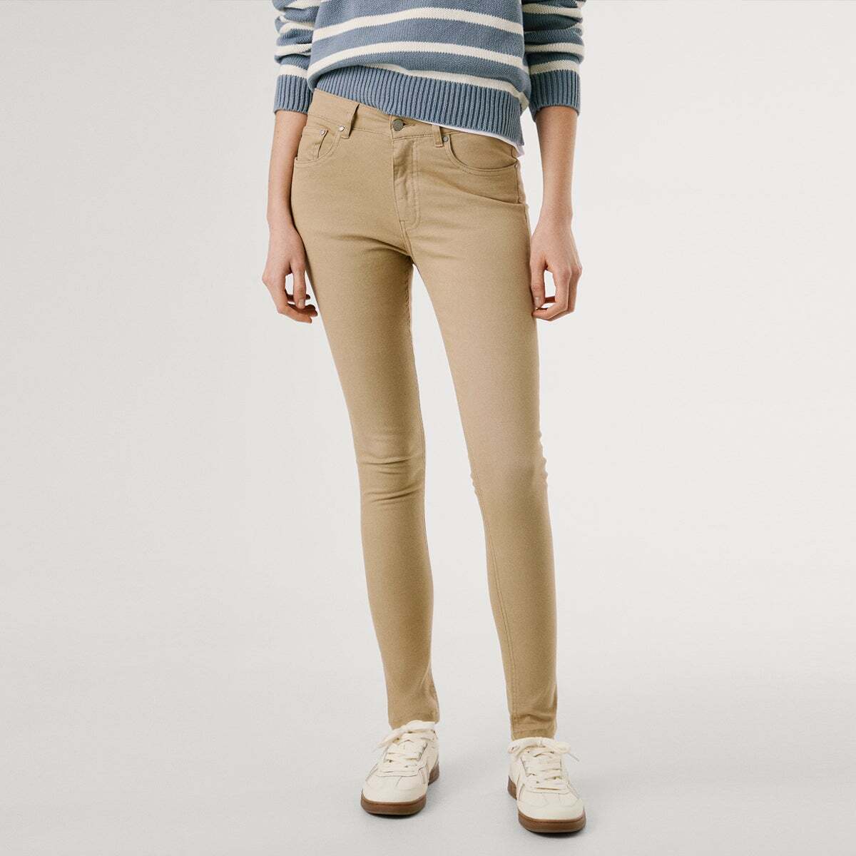 Pantalon Coupe Skinny 5 Poches beige pierre, PEPE JEANS