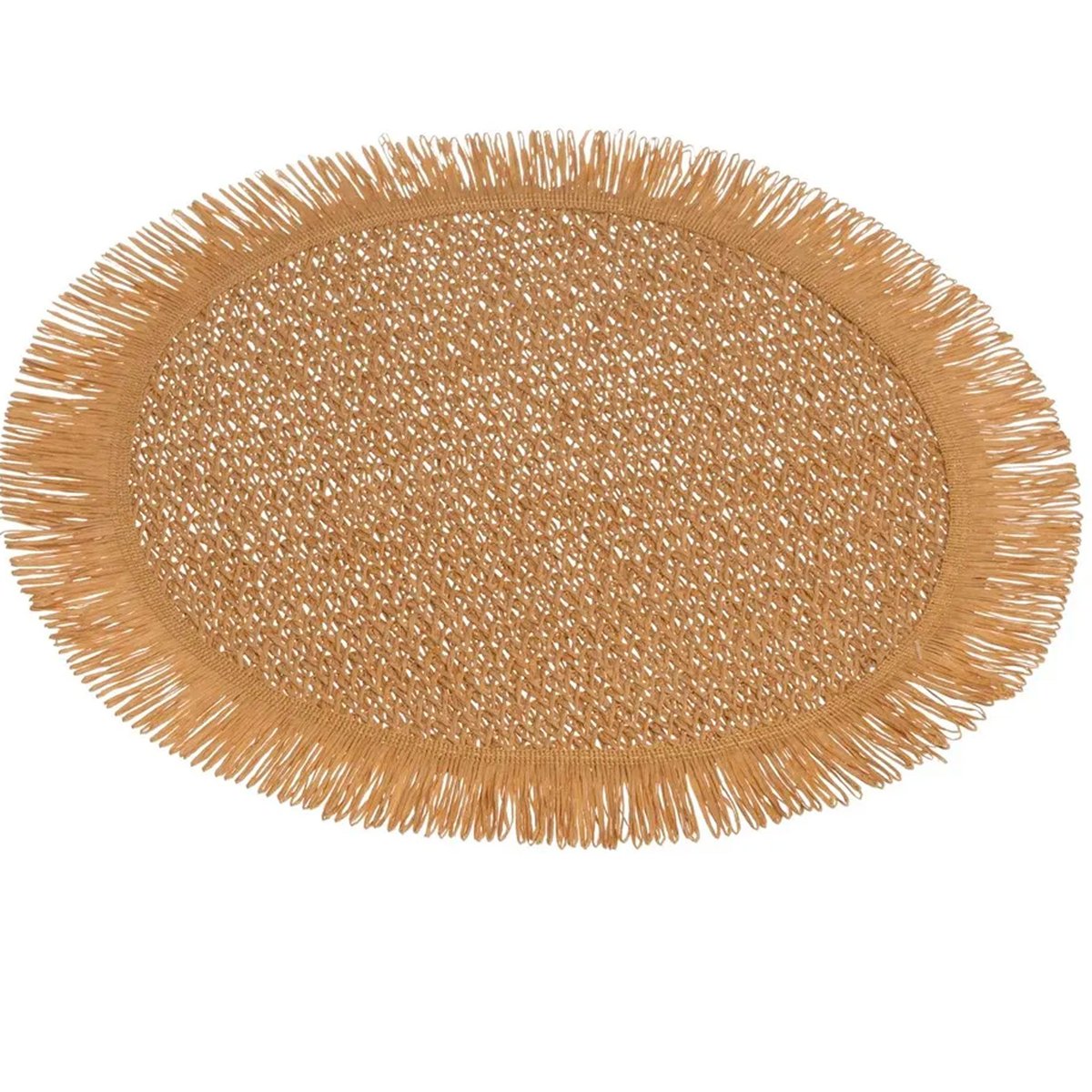 Set de 3 sets de table ronds en fibre beige, vert, marron multicolore, WADIGA
