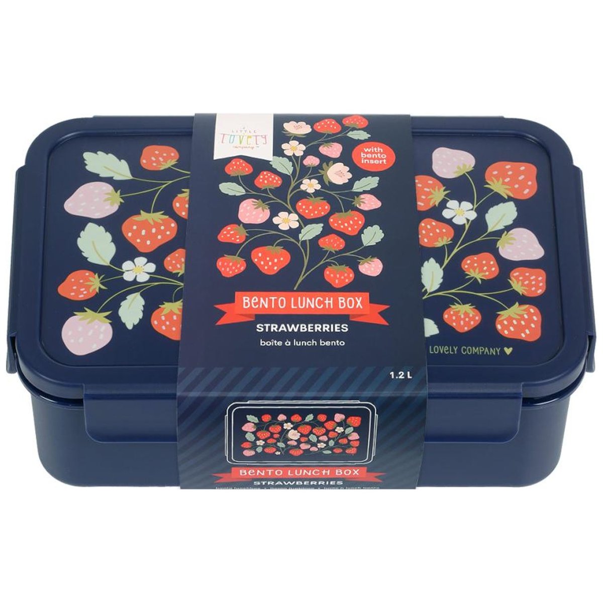 Lunch box Fraises noir, rouge, bleu, A LITTLE LOVELY COMPANY