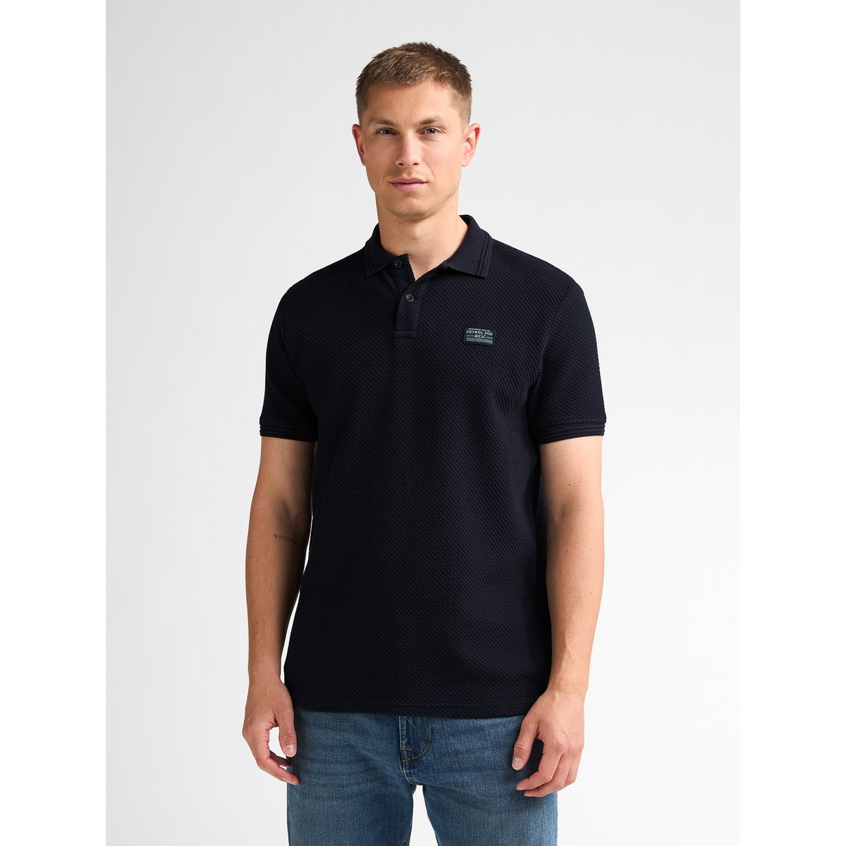 Polo droit, manches courtes bleu marine, PETROL INDUSTRIES