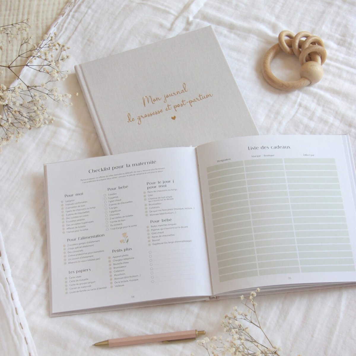 Journal de grossesse et post-partum beige, ZÜ