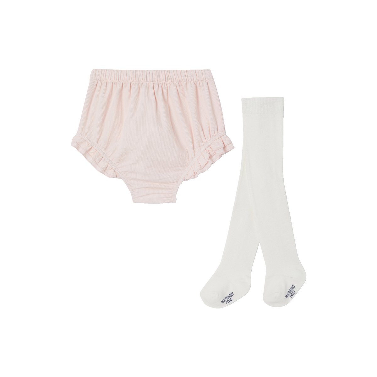 Ensemble bloomer et collants naissance rose pâle, VERTBAUDET
