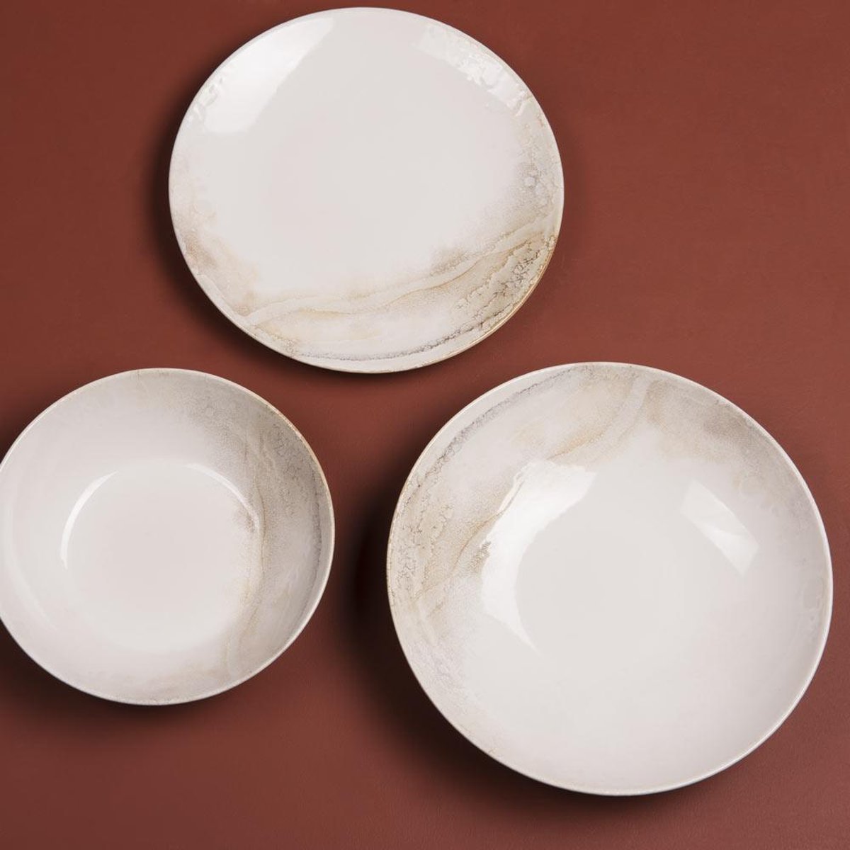 Assiette à dessert Mojave 21 cm (lot de 6) - MOJAVE crème / ivoire, TABLE PASSION
