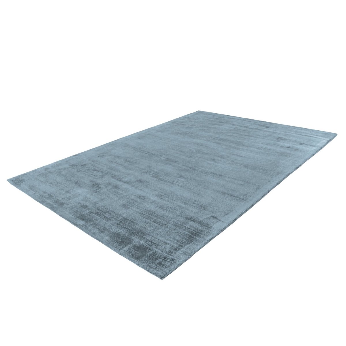 Tapis rectangulaire en soie, VILLAGE bleu, RECOLLECTION