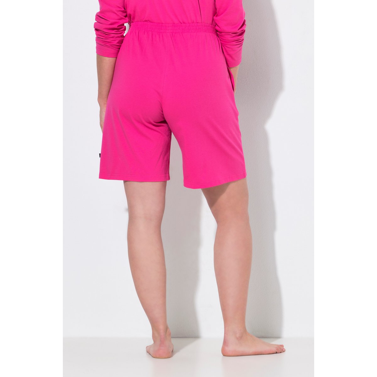 Lot de 2 shorts de pyjama, uni / rayures rose vif, ULLA POPKEN