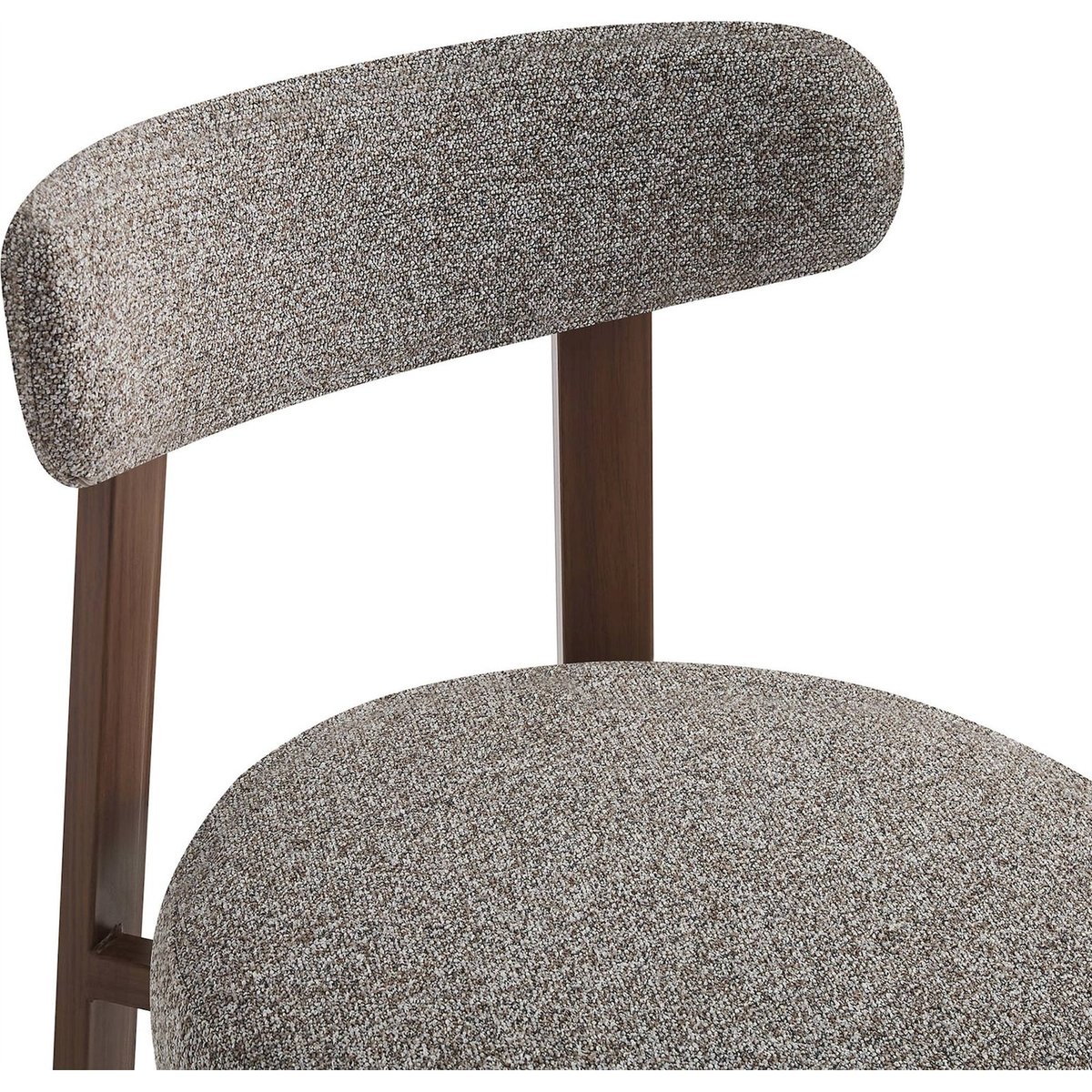 Chaise de salle à manger AFINATTE en bouclé brun noyer bouclé, RECOLLECTION