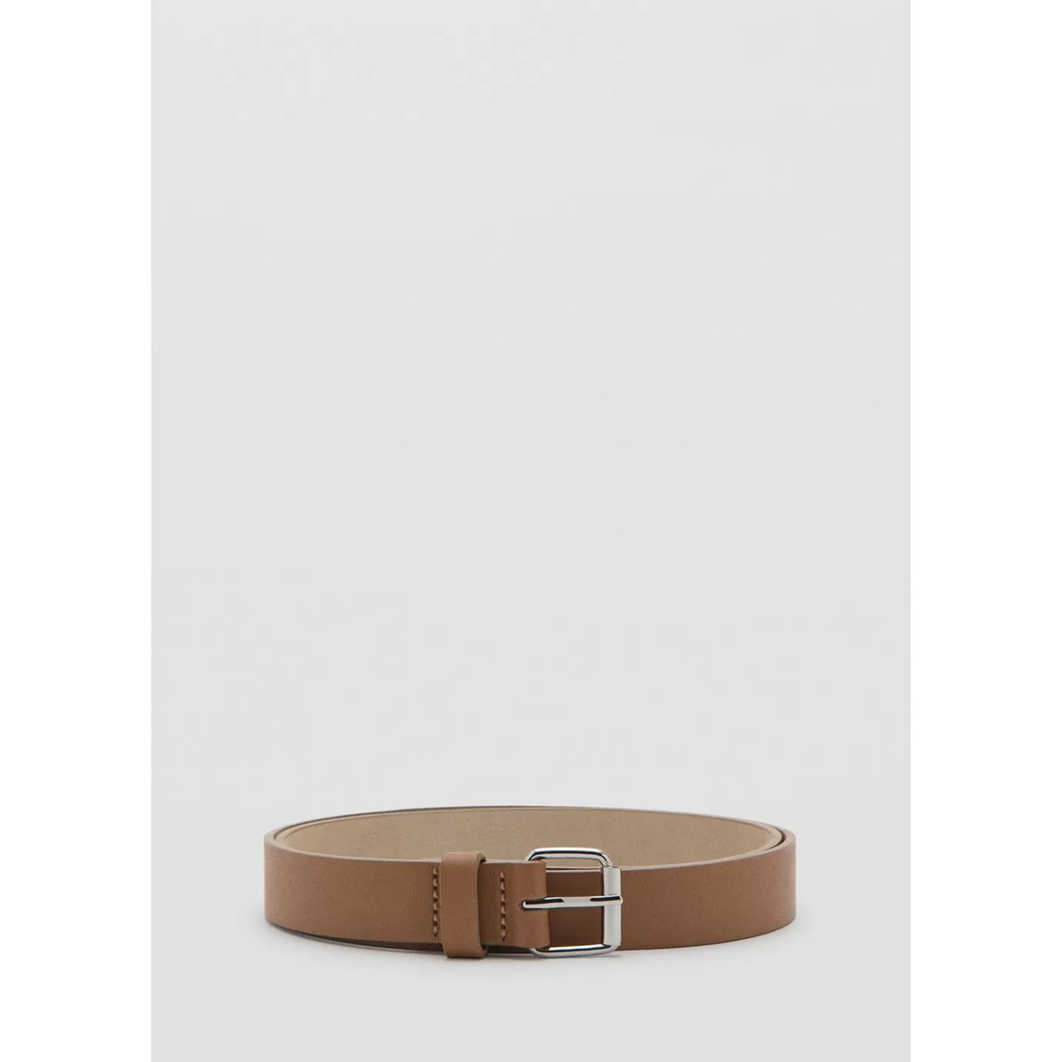 Ceinture 100 % cuir bovin marron moyen, MANGO MAN