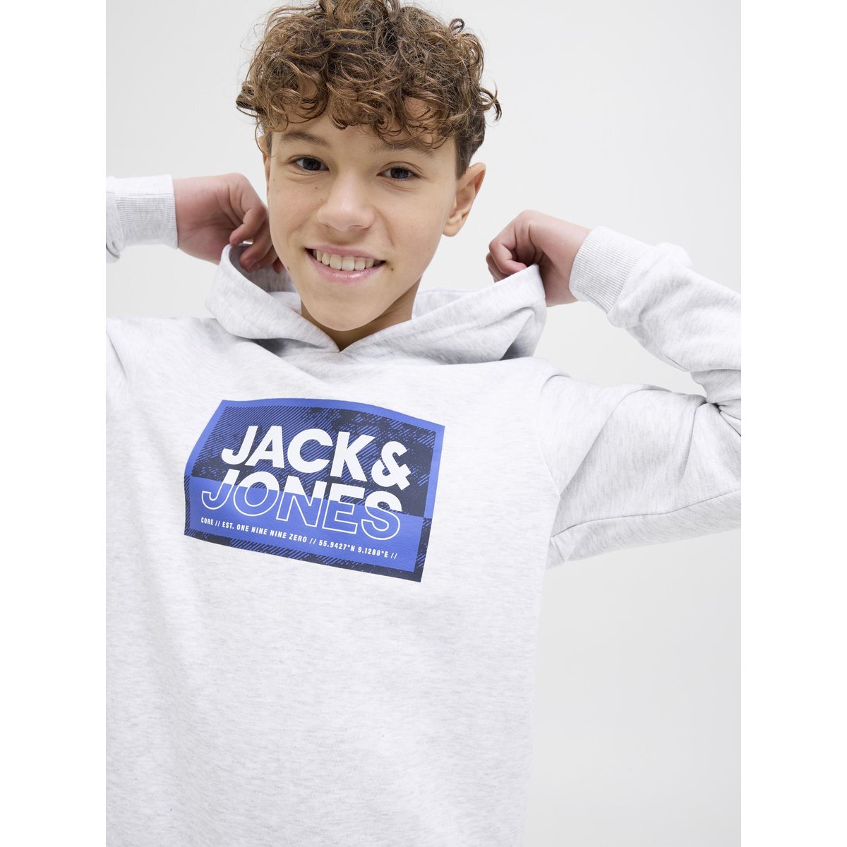 Sweat À Capuche white melange, JACK & JONES JUNIOR