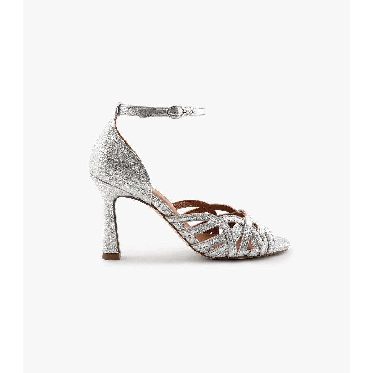 Sandale cuir pailleté ARIANA argenté, MAISON TOUFET