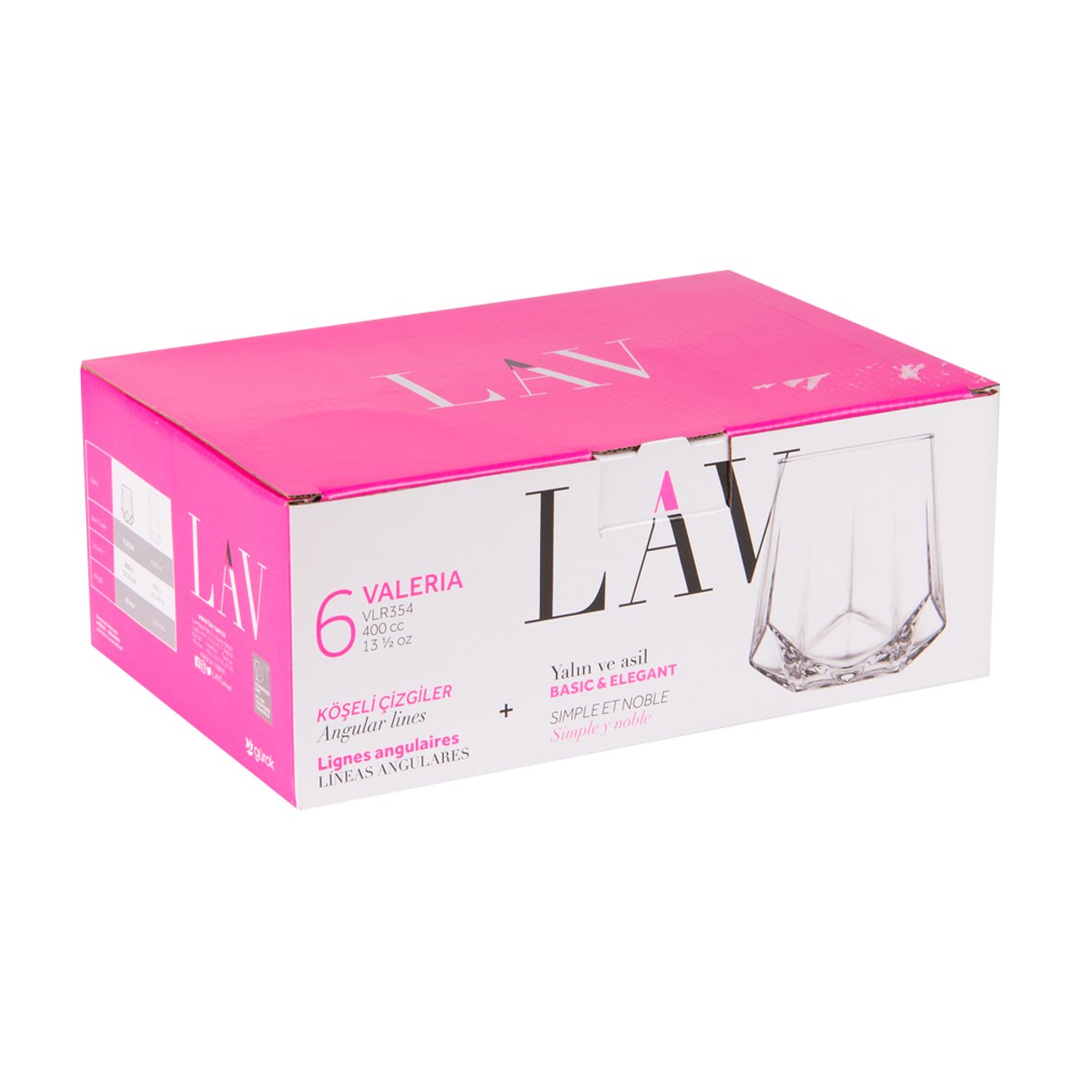 Boîte de 6 gobelets bas Valéria 40 cl - VALÉRIA transparent / cristal, TREND UP