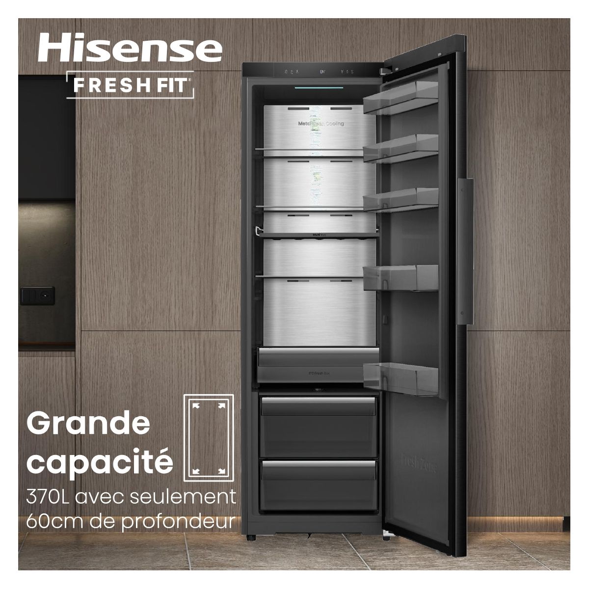 Réfrigérateur 1 porte RL5K370GSFC freshfit couleur unique, HISENSE