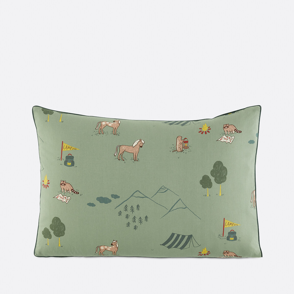 Yosemite Camp Animal Print Cotton Child's Pillowcase printed, LA REDOUTE INTERIEURS
