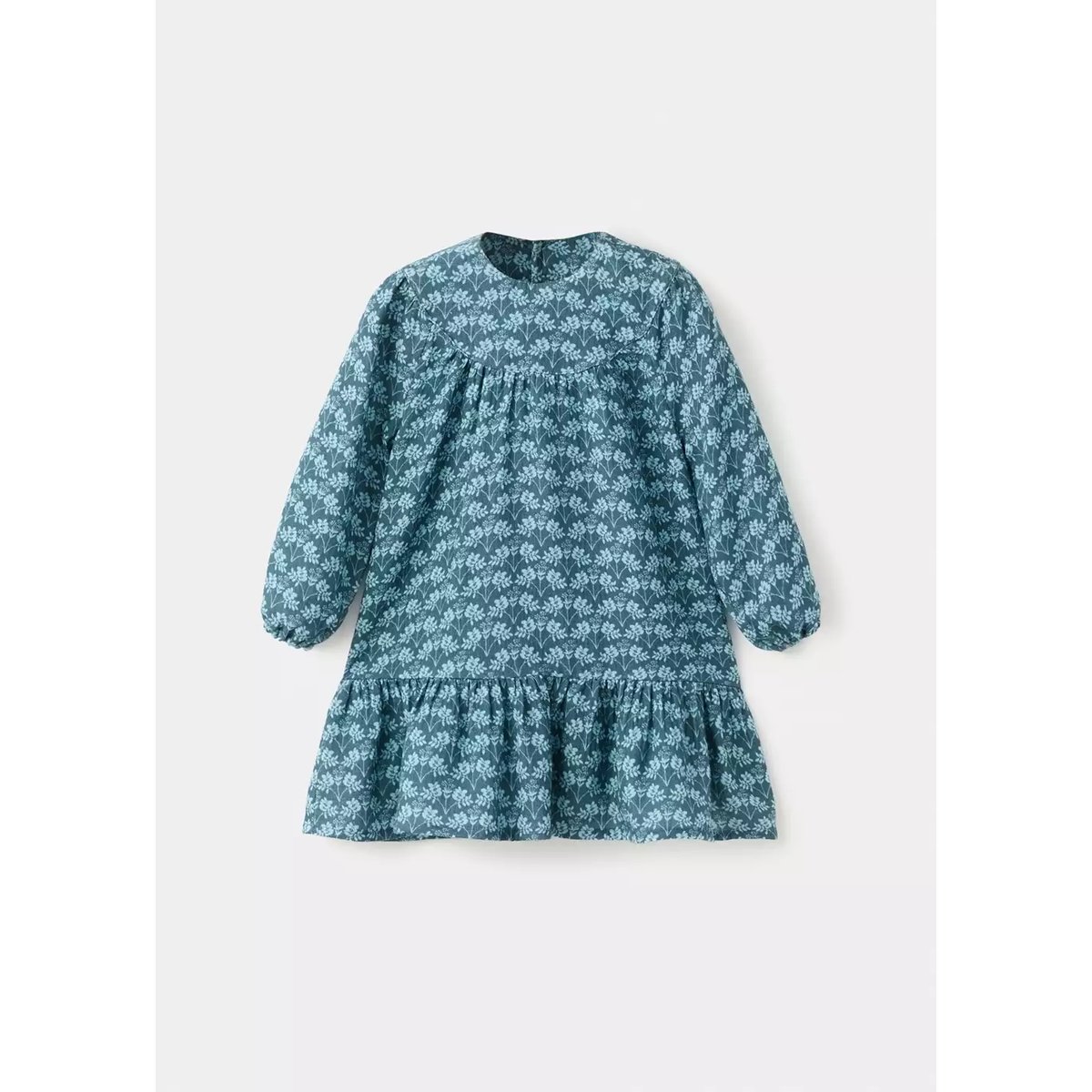 Robe coton fleurs émeraude, MANGO BABY