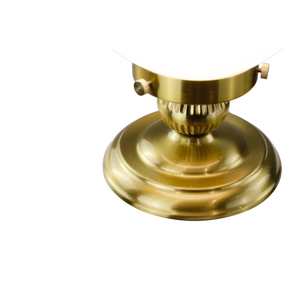Lampe à poser en verre opalin et métal doré - REJANE blanc et doré, C-CREATION