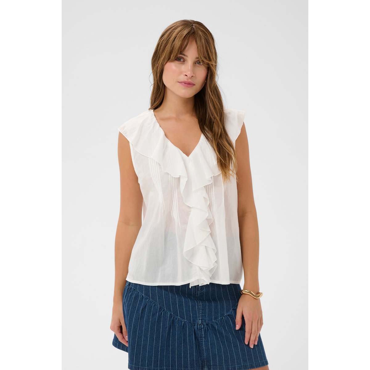 Blouse sans manches blanc spring gardenia, CULTURE