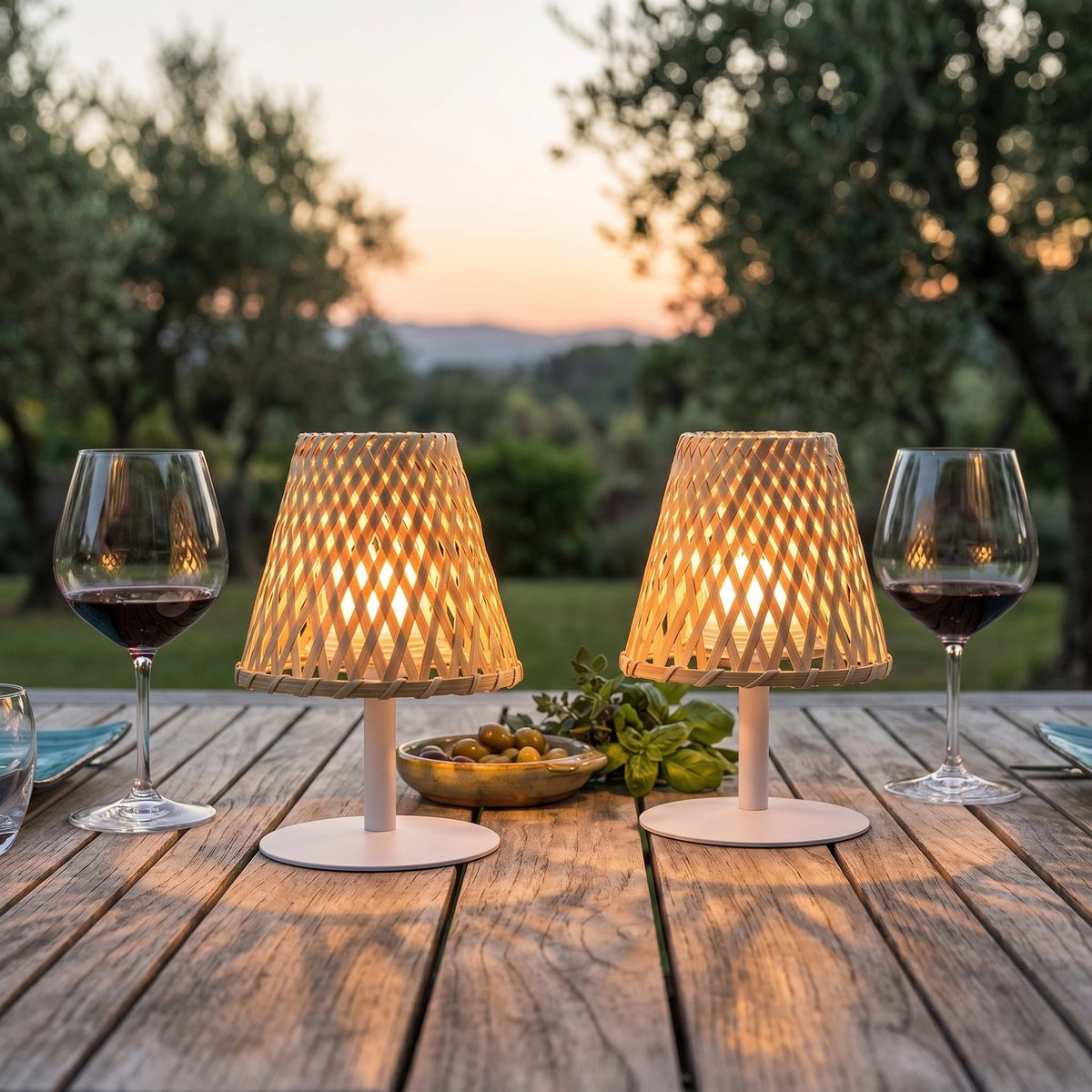 Lot de 2 lampes de table sans fil 2x IBIZA beige, LUMISKY
