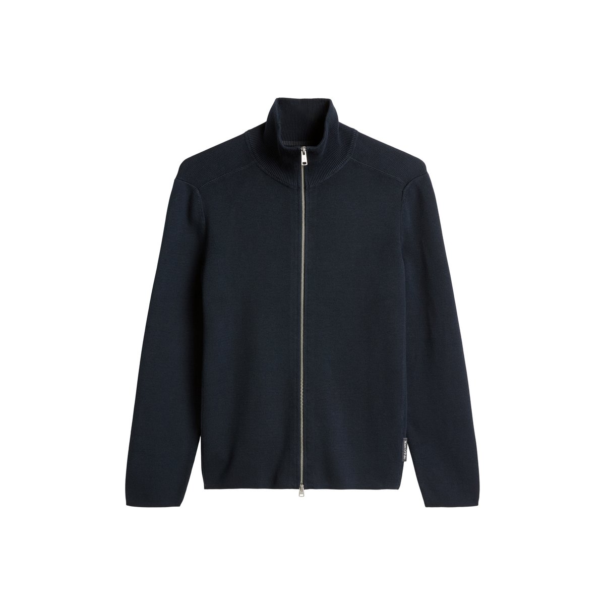 Cardigan zippé regular en pur coton bio bleu foncé, MARC O'POLO
