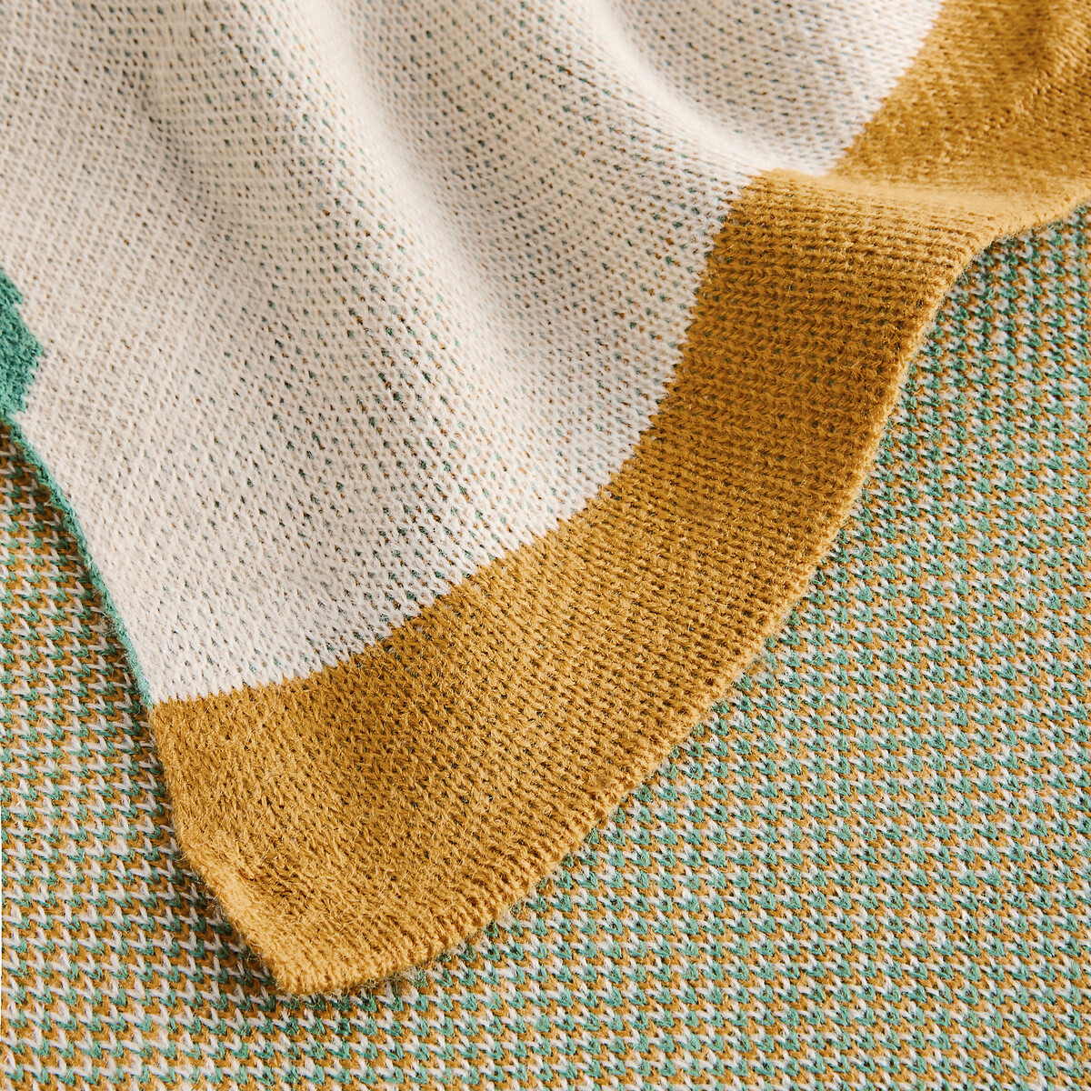 MADE.COM Ripple Knitted Throw teal, MADE