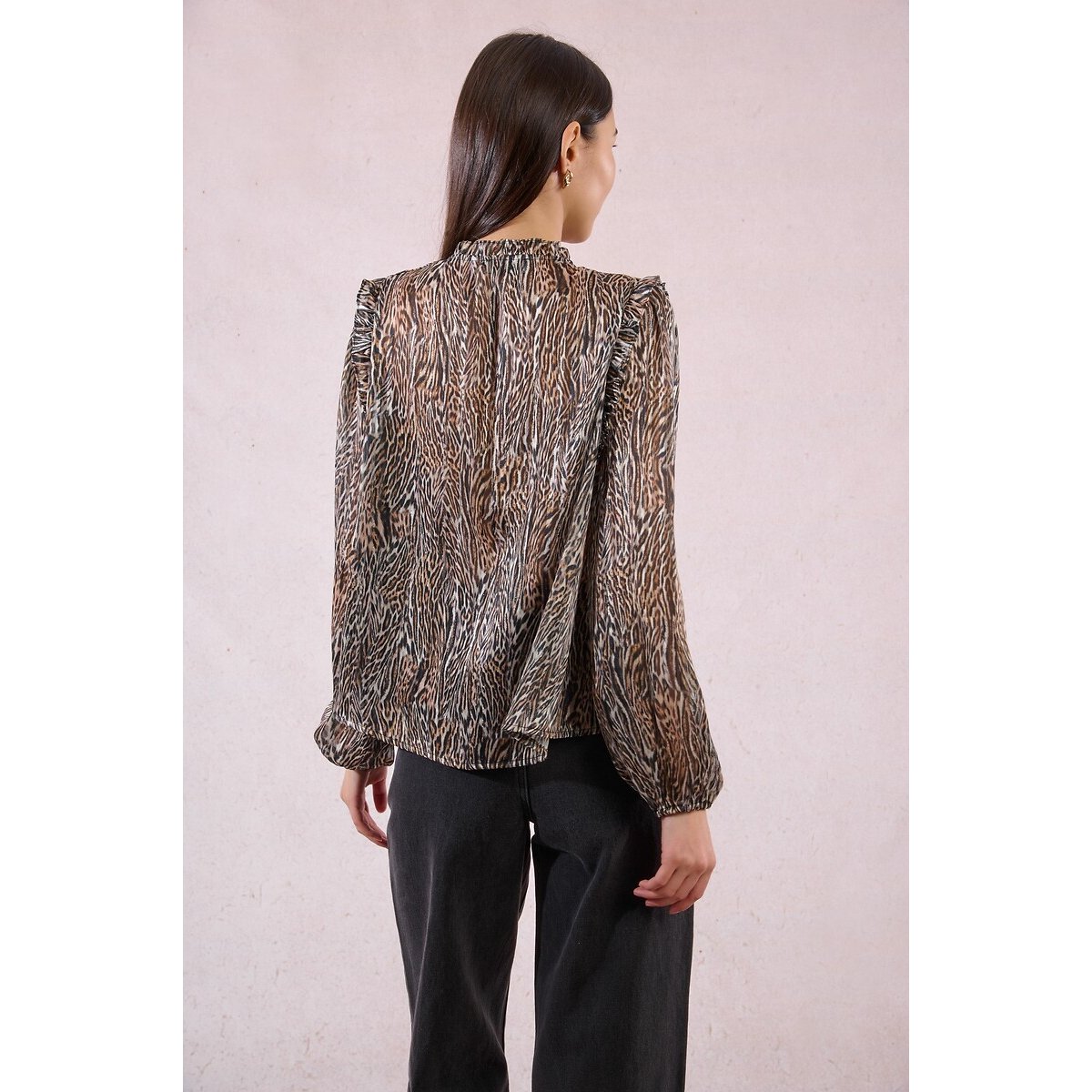 Animal Print Voile Blouse animal print, MOLLY BRACKEN