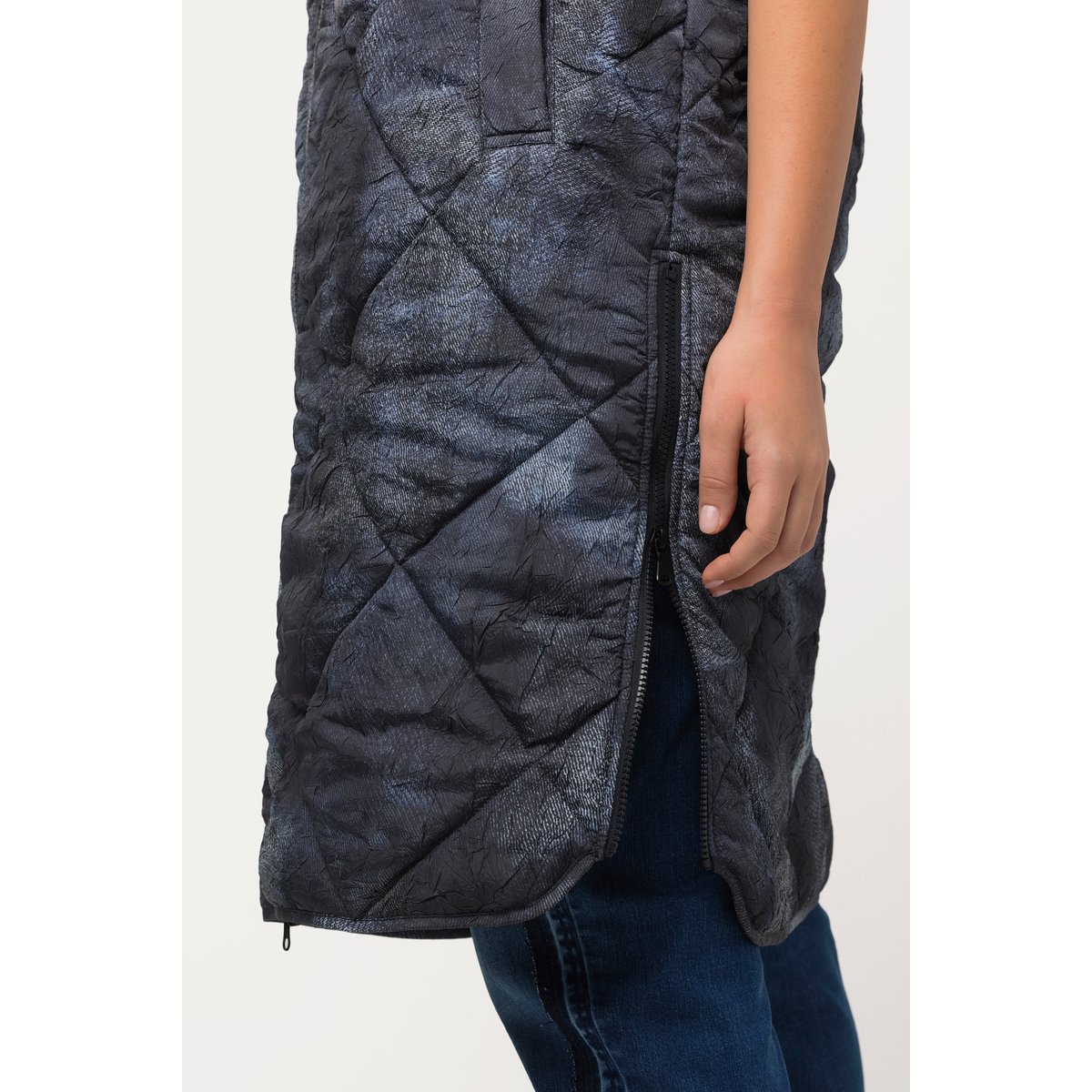 Long gilet matelassé gris bleu, ULLA POPKEN