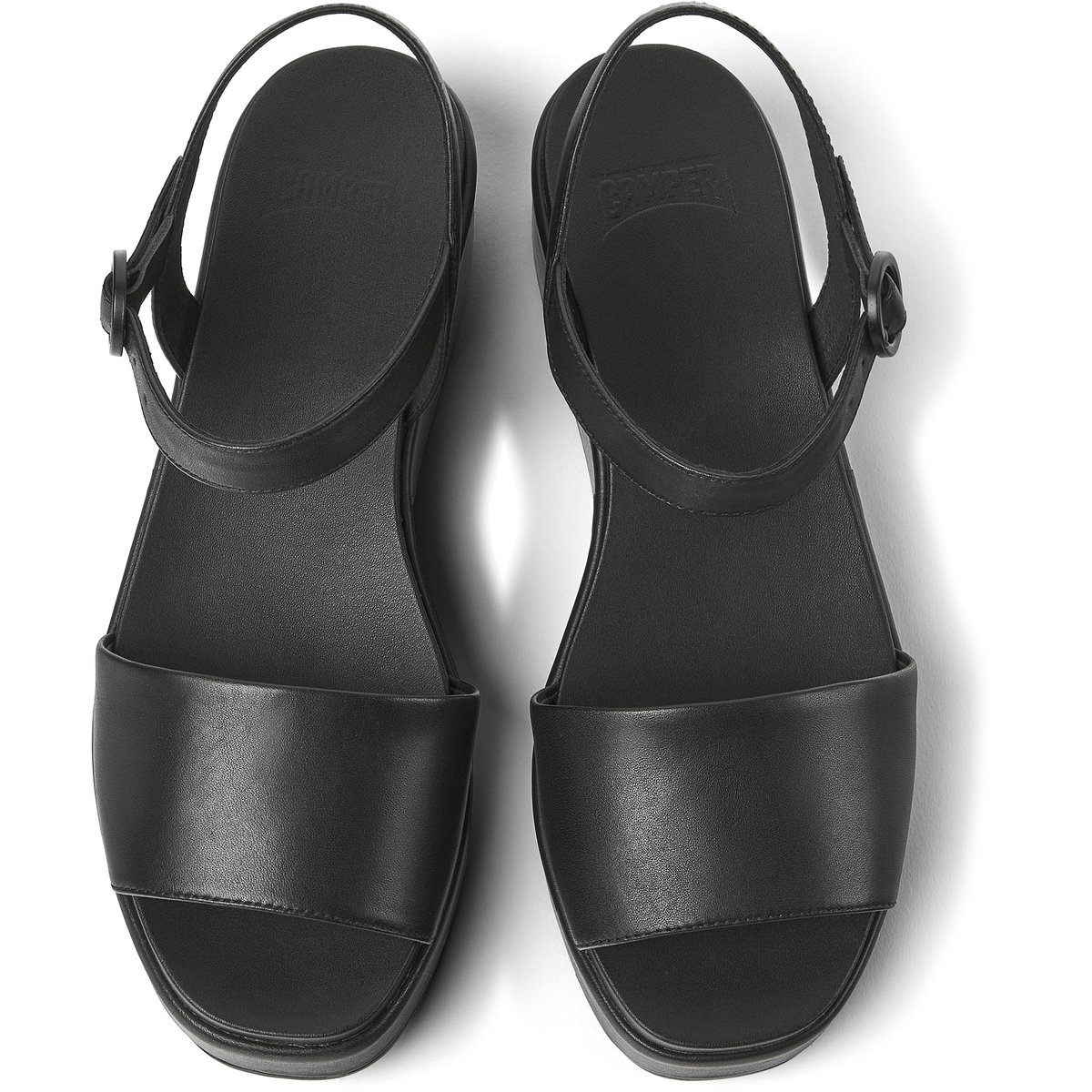 Sandales À Plateforme Cuir Misia noir, CAMPER