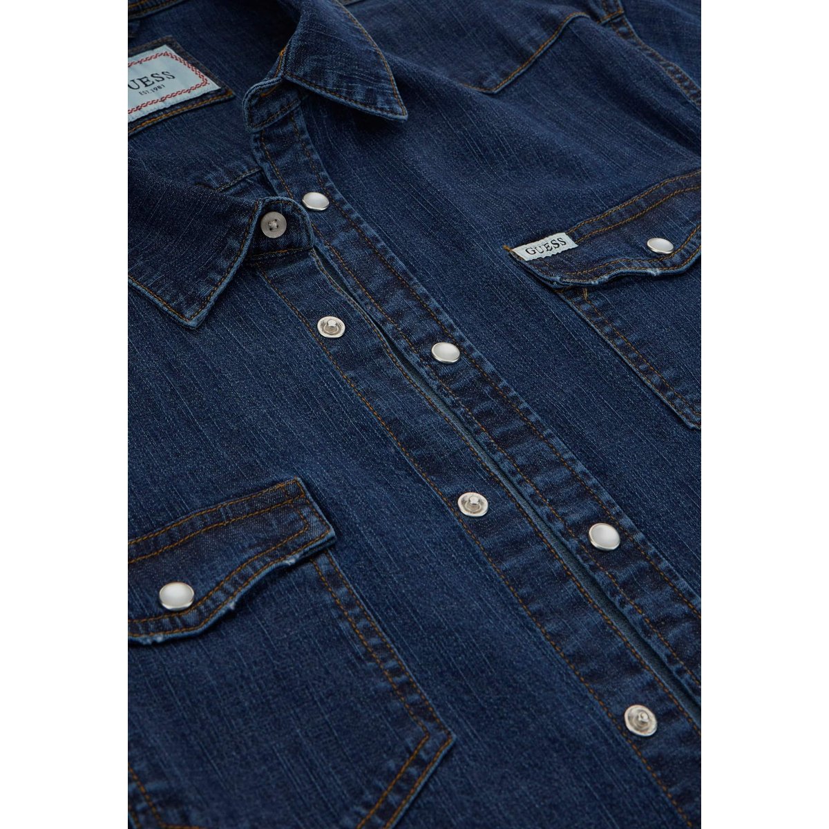 Chemise En Jean Coupe Slim bleu, GUESS