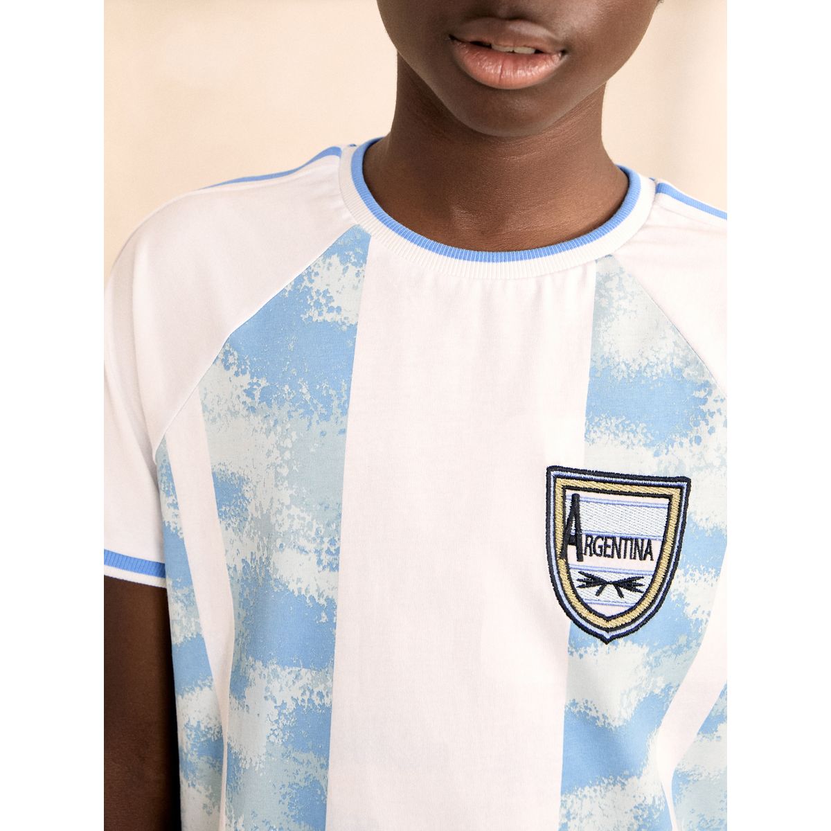Pyjama short à motif football argentine bleue et blanche, NEXT