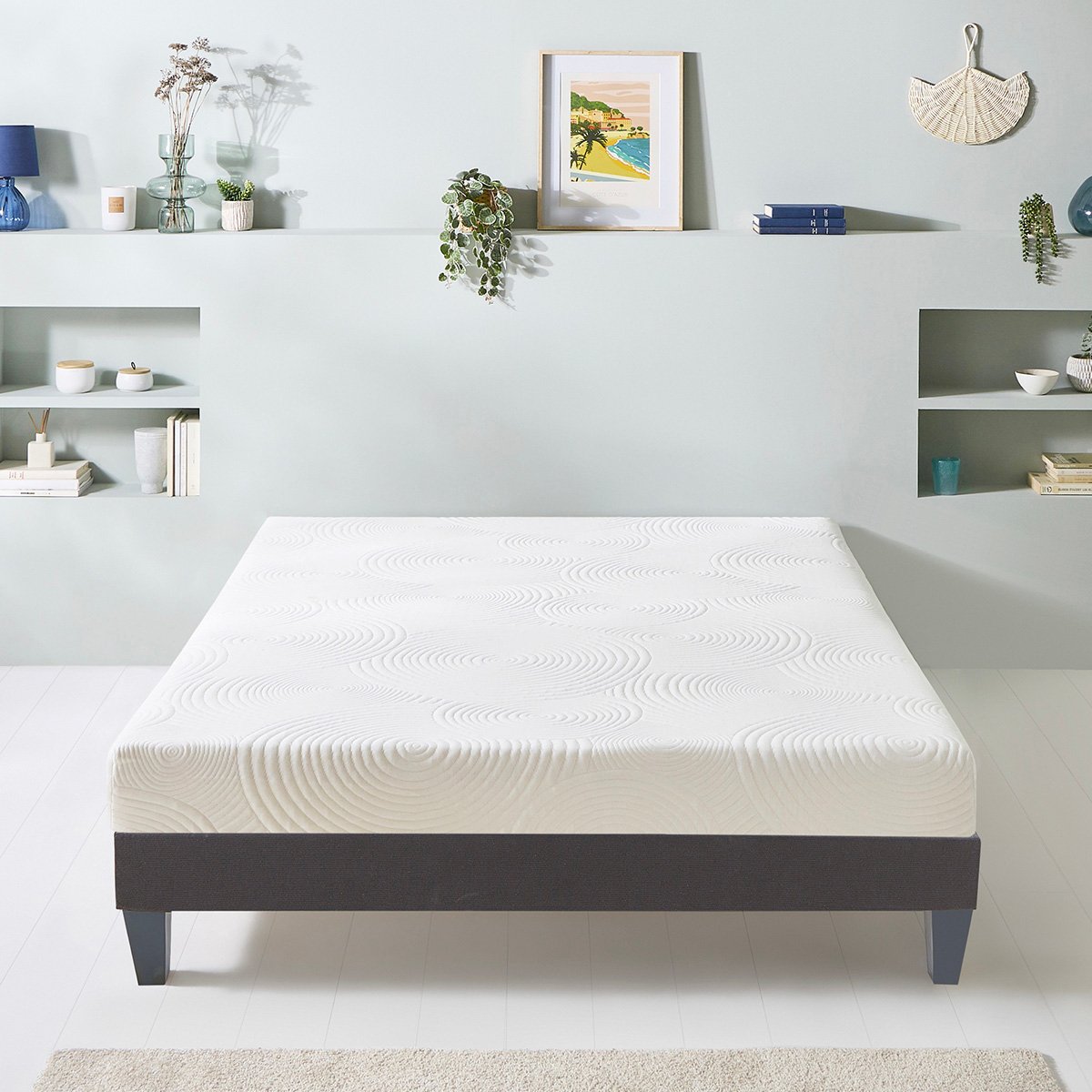 Matelas Mousse Vosges 90x200 cm Accueil Mousse Haute Densité blanc, BELLECOUR