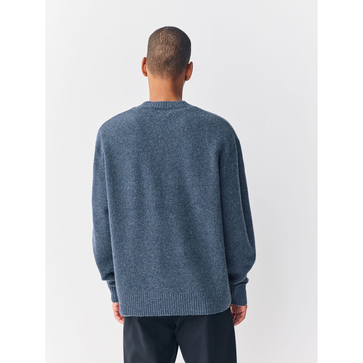 Pull ras du cou décontracté avec laine bleu, NEXT