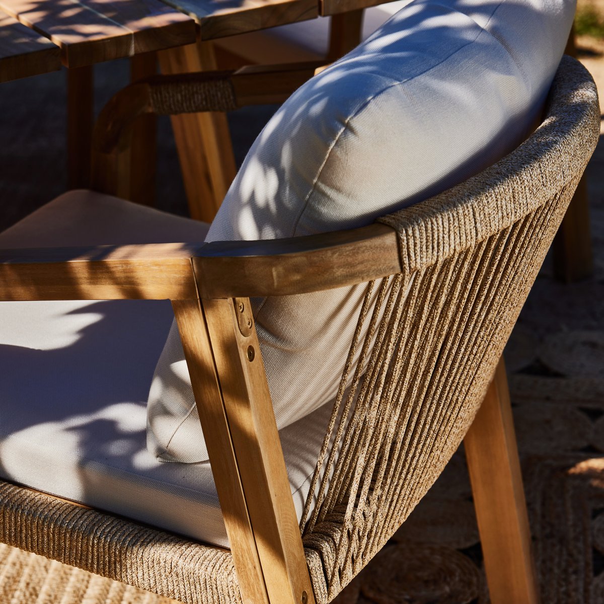 Salon de jardin, 8 chaises, BISBAL & SIENA bleu, DEFORA HOME