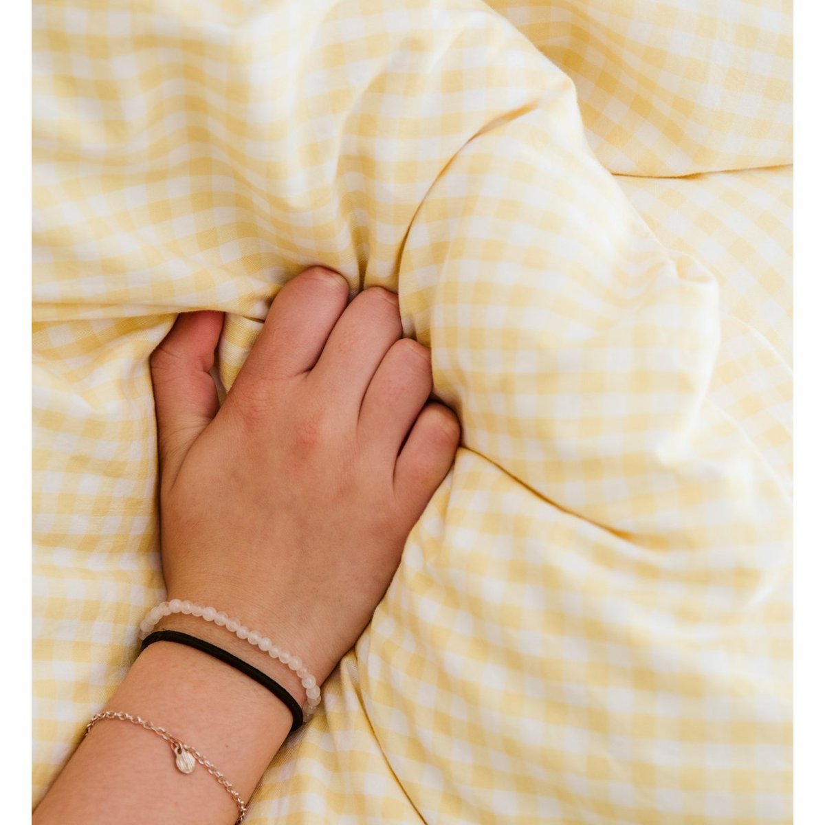 Housse de couette bébé en percale de coton bio, VICHY vichy tournesol, KADOLIS